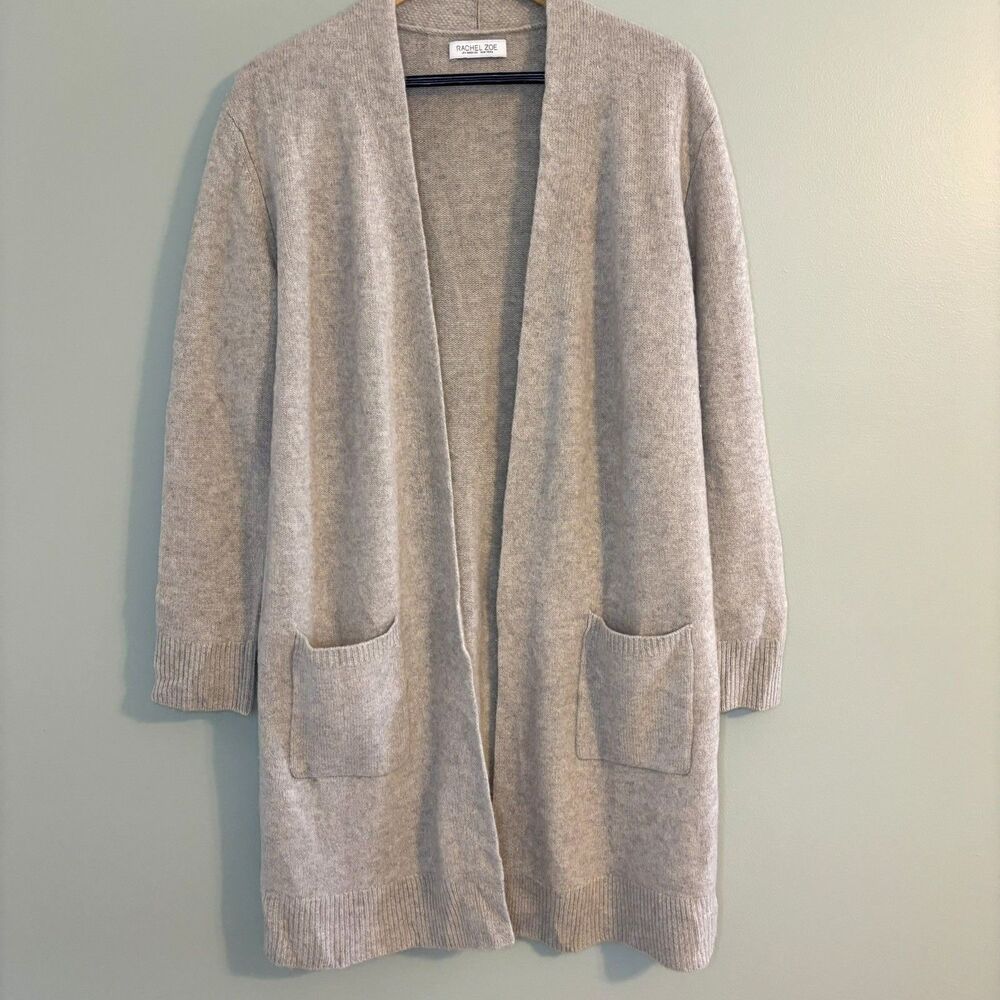 RACHEL ZOE 100% Cashmere Long Cardigan Minimalist Cozy Chic Old Money Luxury